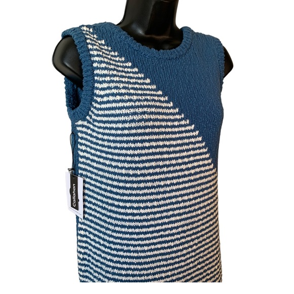 NWT Callahan Knitwear Stripe Dress Size Small Blue and White - Picture 3 of 7